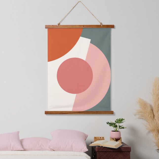 Chic Abstract Geometric Circles Mosaic Art Pattern Hanging Tapestry (Bedroom)
