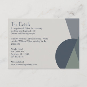 Chic Abstract Geometric Sage Navy Dusty Blue  Enclosure Card