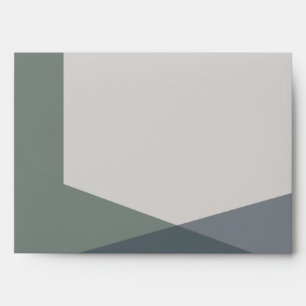 Chic Abstract Geometric Sage Navy Dusty Blue  Envelope