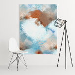 Chic Abstract Industrial Fusion Paint Art Pattern Canvas Print<br><div class="desc">Beautiful contemporary sienna and dark brown, taupe beige, teal and slate blue, white, and grey coloured masculine geometric brush strokes paint art pattern. Ornate, elegant, stylish and eclectic colourful design for the artistic interior designer, the artsy décor decorator, popular hip trendsetter, vintage retro art style or abstract digital geometric motif...</div>