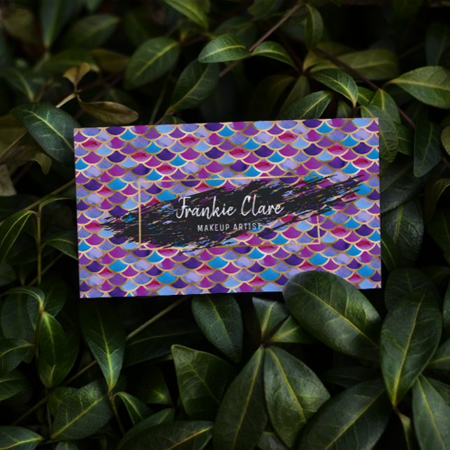 Chic Abstract Mermaid Scale With Gold Details Business Card (Creator Uploaded)