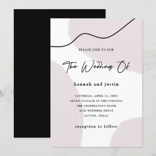 Chic Abstract Neutral Modern Watercolor Wedding Invitation