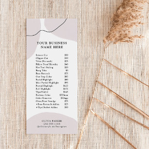Chic Abstract Neutral   Price List Service Menu