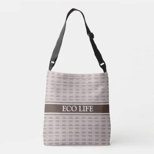 Chic abstract pattern in beige crossbody bag