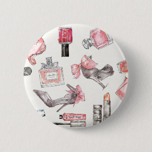 Chic Accents   Watercolor Fashion 6 Cm Round Badge