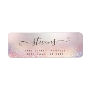 Chic adorable script glittery family label