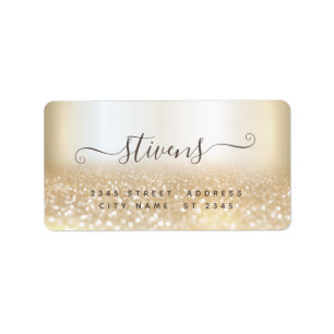 Chic adorable script gold glittery family label
