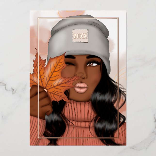 Chic African American Autumn - Fall (Front)