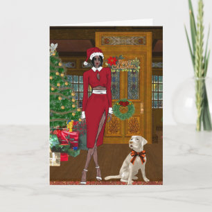Chic African American Woman Christmas Card