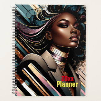 Chic African American Woman Personalised Planner