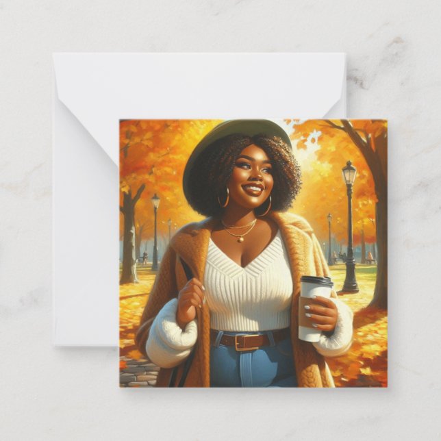 Chic African American Woman Thanksgiving | Fall Card (Front)