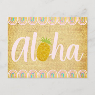 Chic Aloha Pineapple Invitation Postcard