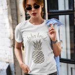 Chic Aloha Tribe Hawaiian Silver Pineapple Bride T-Shirt<br><div class="desc">If you need any further customisation or any other matching items,  please feel free to contact me at yellowfebstudio@gmail.com</div>