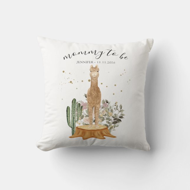 Chic Alpaca Mummy to Be Cushion (Front)