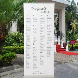 Chic Alphabetical Wedding Large Seating Chart Retr Retractable Banner