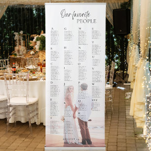 Chic Alphabetical Wedding Photo Seating Chart  Retractable Banner