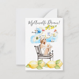 Chic Amalfi Coast Party Custom Note Card