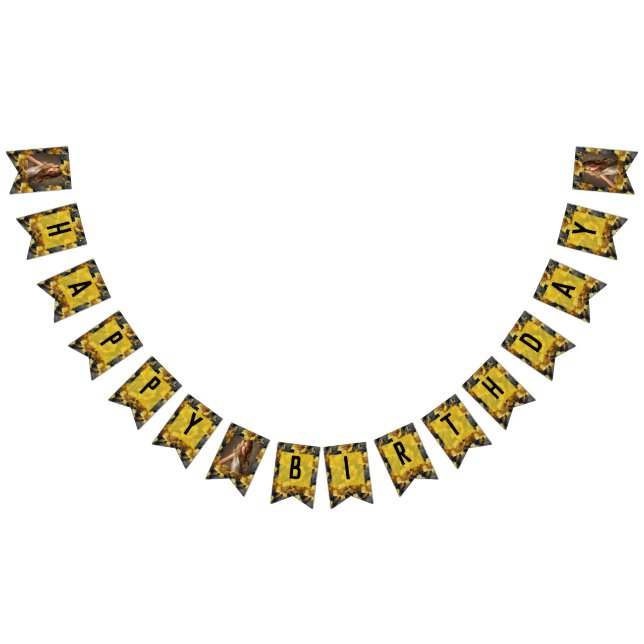 Chic Amaryllis Fifty Birthday Custom Bunting (All)
