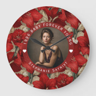 Chic Amaryllis Teen Birthday Gift For Teen Large Clock