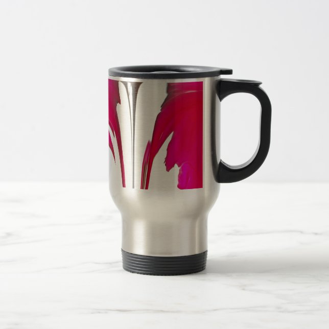 Chic amazing Red rose under the white sky.png Travel Mug (Right)