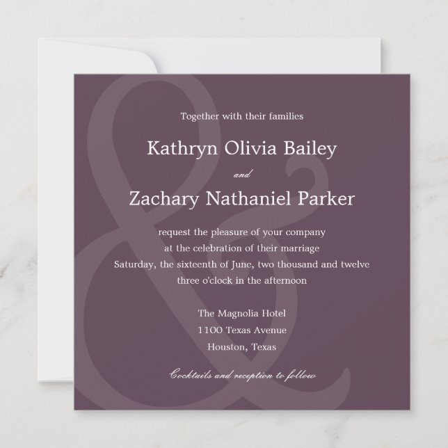 Chic Ampersand Wedding Invitations (Front)