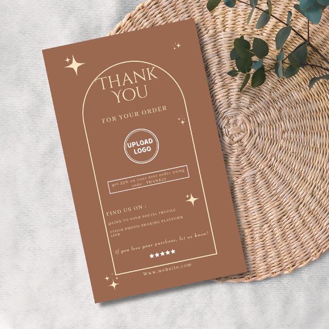 Chic and bohemian thank you business card (Creator Uploaded)