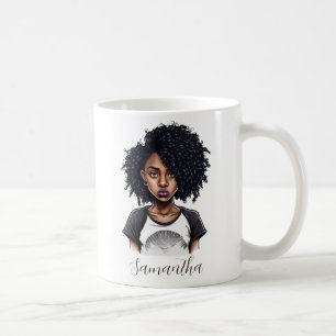 Chic and Classy Afro Woman Coffee Mug