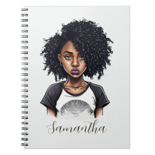 Chic and Classy Afro Woman Notebook