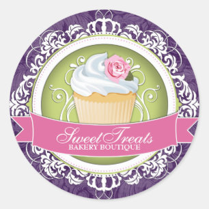 Chic and Elegant Cupcake Box Stickers
