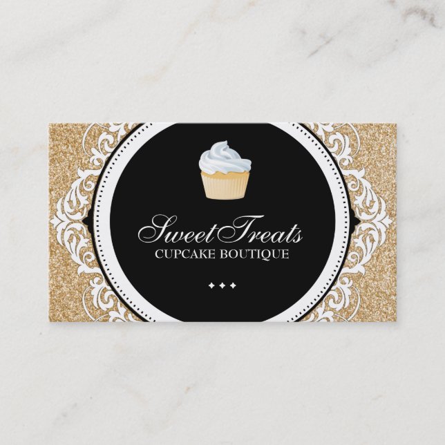 Chic and Elegant Cupcake Business Cards (Front)