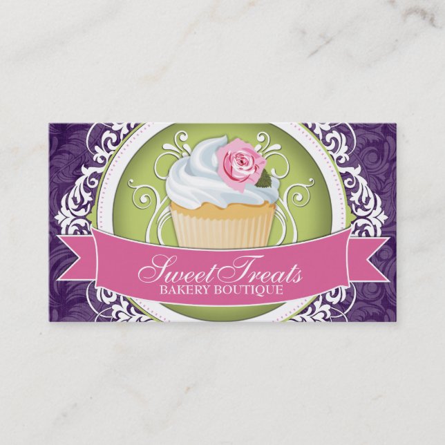 Chic and Elegant Cupcake Business Cards (Front)