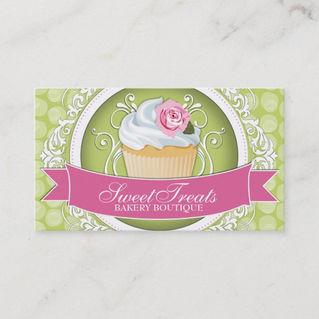 Chic and Elegant Cupcake Business Cards (Front)