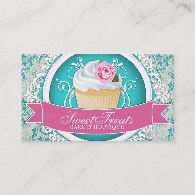 Chic and Elegant Cupcake Business Cards (Front)