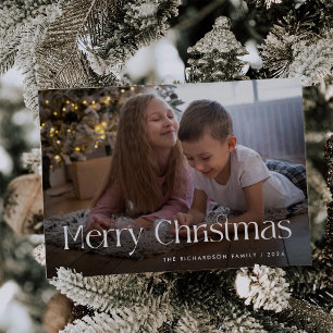 Chic and Elegant   Merry Christmas Photo Holiday Card