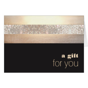 Chic and Elegant Sequin Gold Black Gift Card