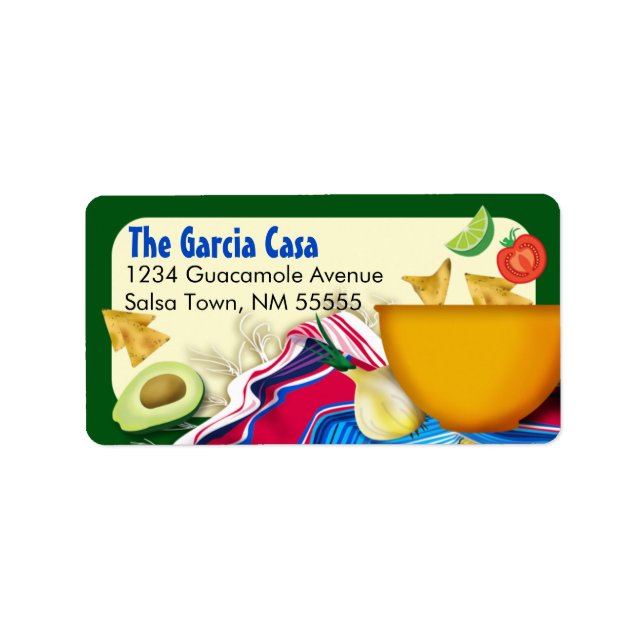 Chic and Fun Mexican Fiesta Address Label (Front)