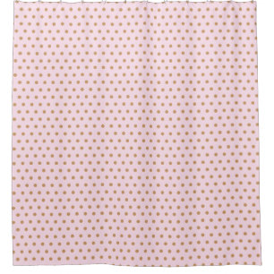Chic and Glam Pink and Gold Colour Polka Dots Shower Curtain