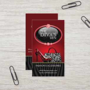 Chic and Sassy Fashion in Red Business Card