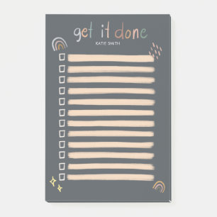 Chic and Sketchy Rainbow and Stars Get it Done Post-it Notes