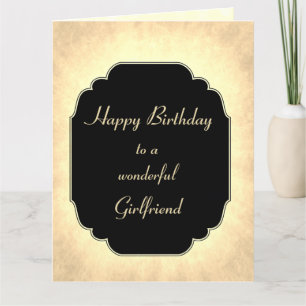 Chic and stylish Happy Birthday Girlfriend Card