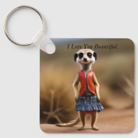 Chic and Stylish: Meerkat Girl in Skirt and Jacket