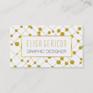 Chic and trendy gold foil beads pattern and frame business card