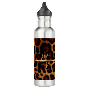 Chic and Trendy Monogrammed Leopard Print  710 Ml Water Bottle