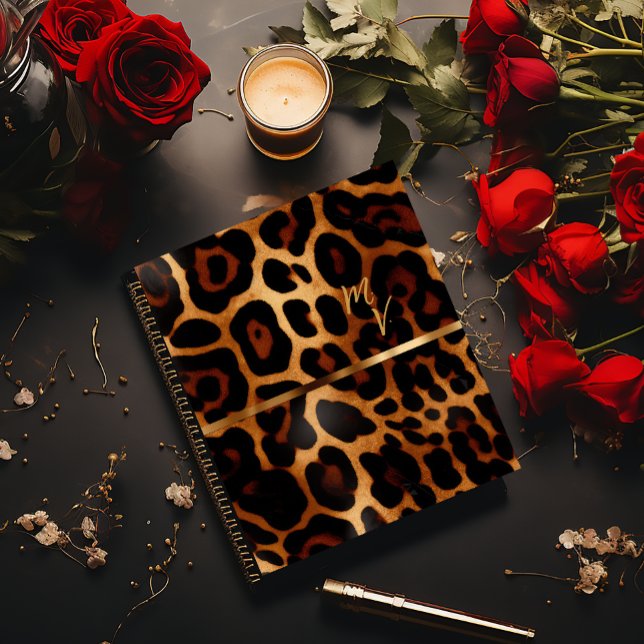 Chic and Trendy Monogrammed Leopard Print  Notebook (Chic Leopard-Print Notebook, Softcover )