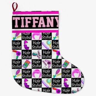 CHIC AND UNIQUE PERSONALIZED HAIR STYLIST LARGE CHRISTMAS STOCKING