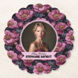 Chic Anemones Forty Birthday Presents For Mother Paper Coaster