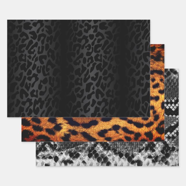 Chic Animal Print Collection Wrapping Paper Sheet (Set)