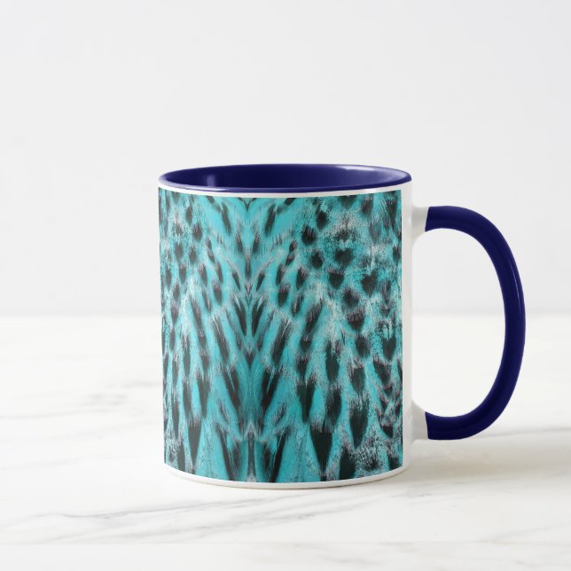 Chic animal print in blue - feather mug (Right)