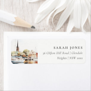 Chic Annapolis Maryland Watercolor Address