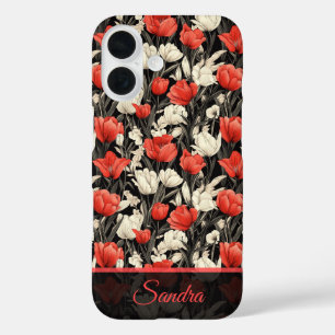 Chic Anniversary Gift Tulip Custom iPhone 16 Case